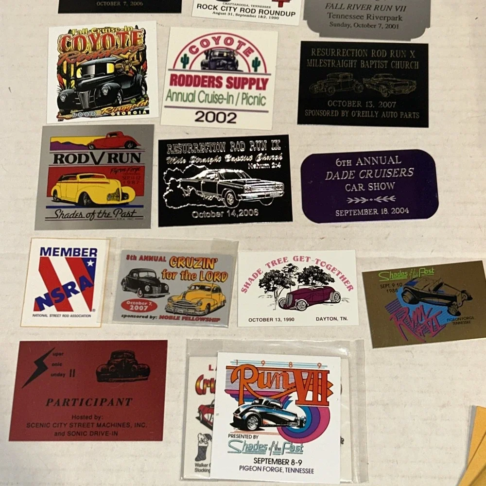 Hot Rod Shows Metal Plaque Decals Club Group‎ Car Enthusiasts Lot C4